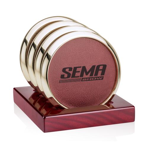 Corporate Gifts - Coasters - Danville on Rosewood Base - Set of 4