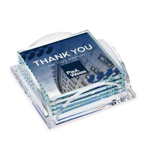 Corporate Gifts - Coasters - Rockford Full Color Coasters - Set of 4 on Herning Clear