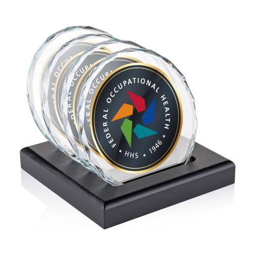 Corporate Gifts - Coasters - Porterfield Full Color Coasters - Set of 4 on Black