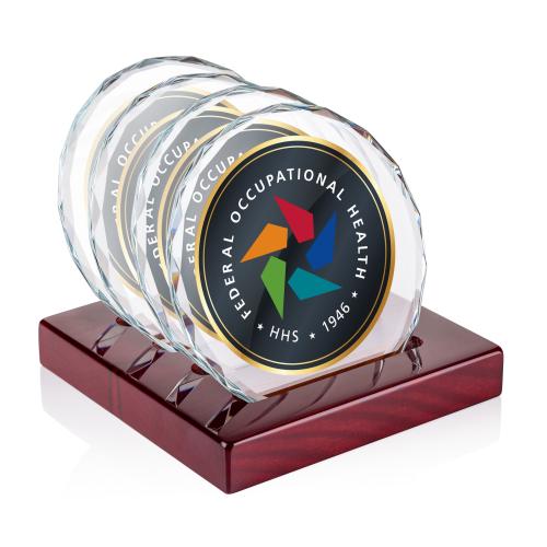 Corporate Gifts - Coasters - Porterfield Full Color Coasters - Set of 4 on Piano Finish Rosewood