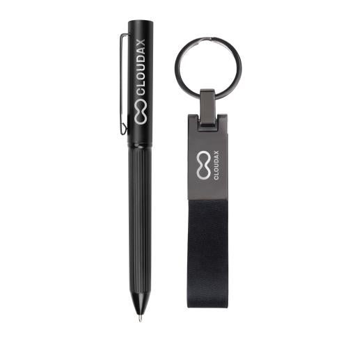Promotional Products - Writing Instruments - Pen Sets - Blamont Twist Ballpoint Pen & Key Ring Gift Set