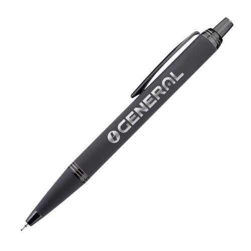 Promotional Products - Writing Instruments - Metal Pens - Linnet Rubberized Gel Pen w/ Chrome Accents