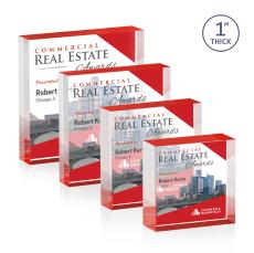 Laval Full Color Red Square / Cube Acrylic Award - Desktop Awards
