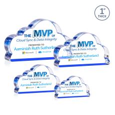 Cloud 9 Full Color Blue Unique Acrylic Award - Desktop Awards