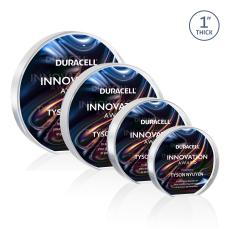 Narita Full Color Double Sided Clear Circle Acrylic Award - Desktop Awards