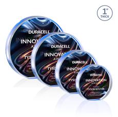 Narita Full Color Double Sided Blue Circle Acrylic Award - Desktop Awards