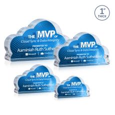 Cloud 9 Full Color Double Sided Clear Unique Acrylic Award - Desktop Awards