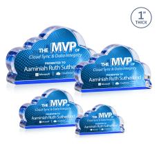Cloud 9 Full Color Double Sided Blue Unique Acrylic Award - Desktop Awards