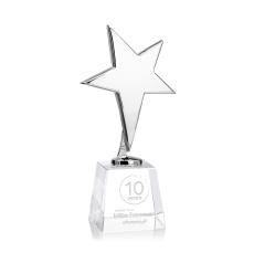 Tuscany Chrome Star on Fortino Base - Clear - Metal Awards