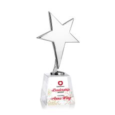 Tuscany Chrome Full Color Clear on Fortino Base Star Crystal Award - Metal Awards