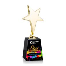 Tuscany Gold Full Color Black on Celestina Base Star Metal Award - Metal Awards