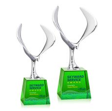 Maverick Full Color Green on Fortino Animals Crystal Award - Metal Awards