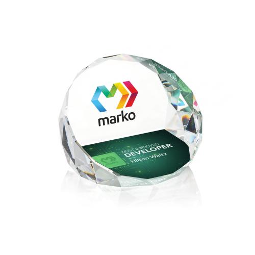 Awards and Trophies - Full Color Imprint - Chiltern Full Color Paperweight - Clear