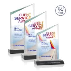 Scarsdale Full Color Black Peaks Crystal Award - Full Color Imprint