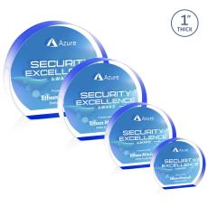 Negril Hemisphere Full Color Double Sided Blue Circle Acrylic Award - Acrylic Awards