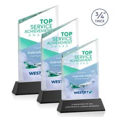 Scarsdale Full Color Black on Newhaven Peaks Crystal Award - Full Color Imprint