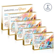 Toledo Full Color Gold (Horiz) Rectangle Acrylic Award - Awards and Trophies