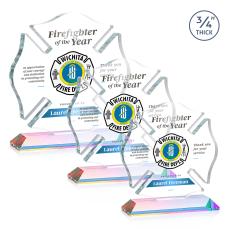 Maltese Cross Full Color Prismatic Unique Crystal Award - Full Color Imprint