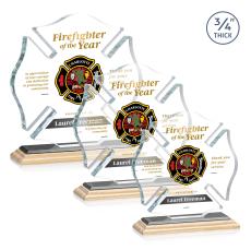 Maltese Cross Full Color Bamboo/Ebony Unique Wood Award - Full Color Imprint