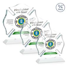Maltese Cross Full Color White Unique Crystal Award - Full Color Imprint