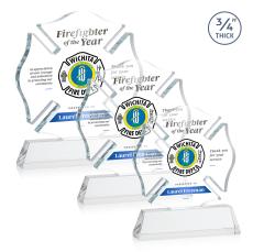 Maltese Cross Full Color Unique on Newhaven Crystal Award - Full Color Imprint