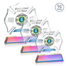Maltese Cross Full Color Prismatic on Newhaven Unique Crystal Award - Full Color Imprint