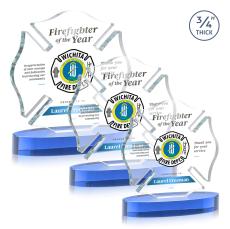 Maltese Cross Full Color Sky Blue on Alberton Unique Crystal Award - Full Color Imprint