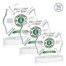 Maltese Cross Full Color White on Alberton Unique Crystal Award - Full Color Imprint