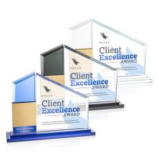 Castlewood Add-a-Block Full Color Gold Crystal Award - Full Color Imprint