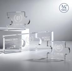 Jigsaw Starfire Unique Crystal Award - Full Color Imprint