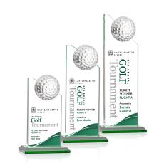 Ashfield Golf Full Color Green  Peaks Crystal Award - Full Color Imprint