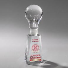 Light Bulb Full Color Unique on Cairns Crystal Award - Full Color Imprint