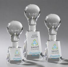 Light Bulb Full Color Clear on Fortino Unique Crystal Award - Full Color Imprint