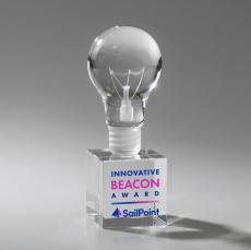 Light Bulb Full Color Unique on Granby Crystal Award - Full Color Imprint