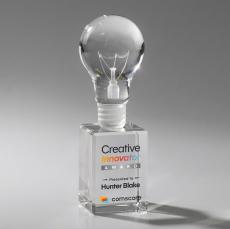 Light Bulb Full Color Unique on Lexington Crystal Award - Full Color Imprint