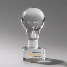 Light Bulb Full Color Clear on Paragon Unique Crystal Award - Full Color Imprint