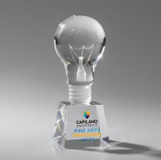 Light Bulb Full Color Clear on Robson Unique Crystal Award - Full Color Imprint