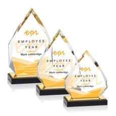 Employee Gifts - Beckenham Full Color Gold Polygon Acrylic Award
