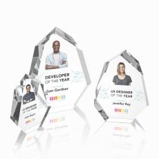 Employee Gifts - Norwood Full Color Clear Polygon Crystal Award