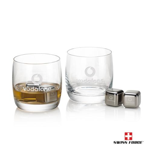 Corporate Gifts - Barware - Gift Sets - Swiss Force® S/S Ice Cubes & 2 Sandown OTR
