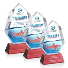 Employee Gifts - Norwood Full Color Red on Newhaven Polygon Crystal Award