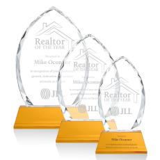 Wilton Amber on Newhaven Base Peaks Crystal Award - Awards and Trophies