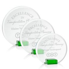 Bowie Green Circle Crystal Award - Colored Crystal Awards