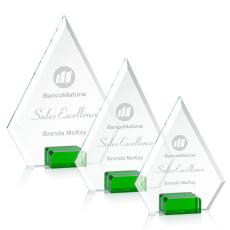 Charlotte Green Diamond Crystal Award - Colored Crystal Awards