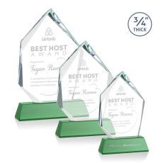 Employee Gifts - Deerhurst Ice Peak Green on Newhaven Peaks Crystal Award