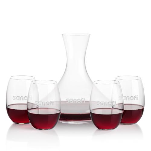 Corporate Gifts - Barware - Carafes - Senderwood Carafe & Carlita Stemless Wine