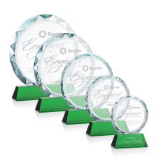 Stratford Green Circle Crystal Award - Colored Crystal Awards