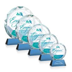 Stratford Full Color Sky Blue Circle Crystal Award - Awards and Trophies