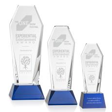 Romford Towers on Base- Blue Crystal Award - Crystal Awards