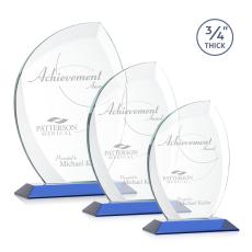 Wichita Blue Flame Crystal Award - Colored Crystal Awards
